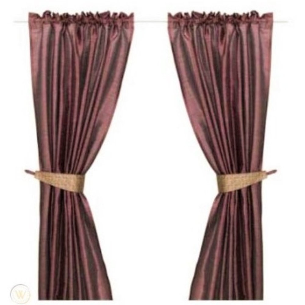 2 Curtain Panels 57" x 97" Amethyst Metallic sheen